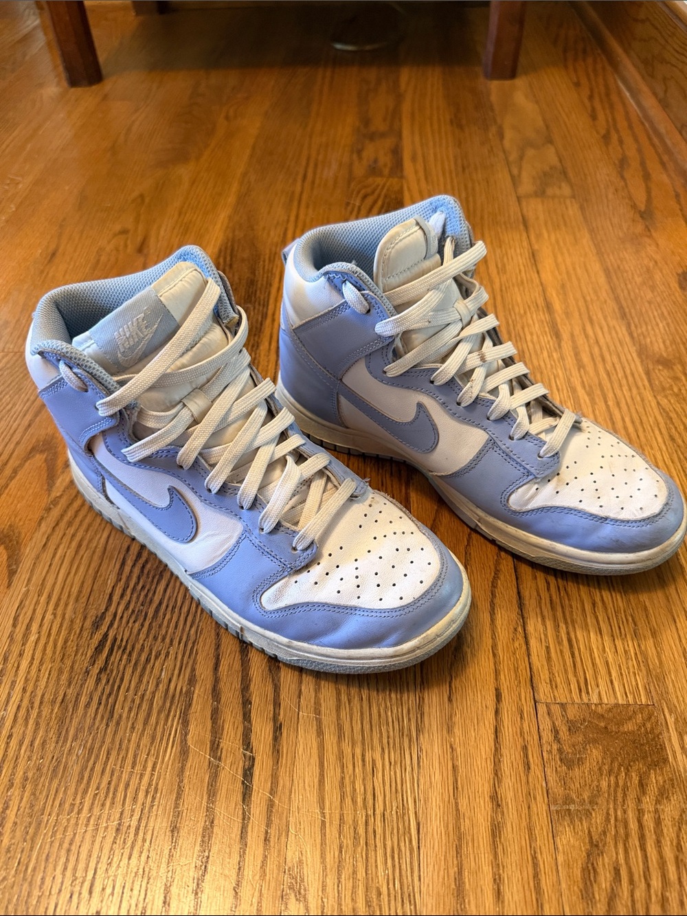 Nike High-Top Sneakers in Light Blue and White